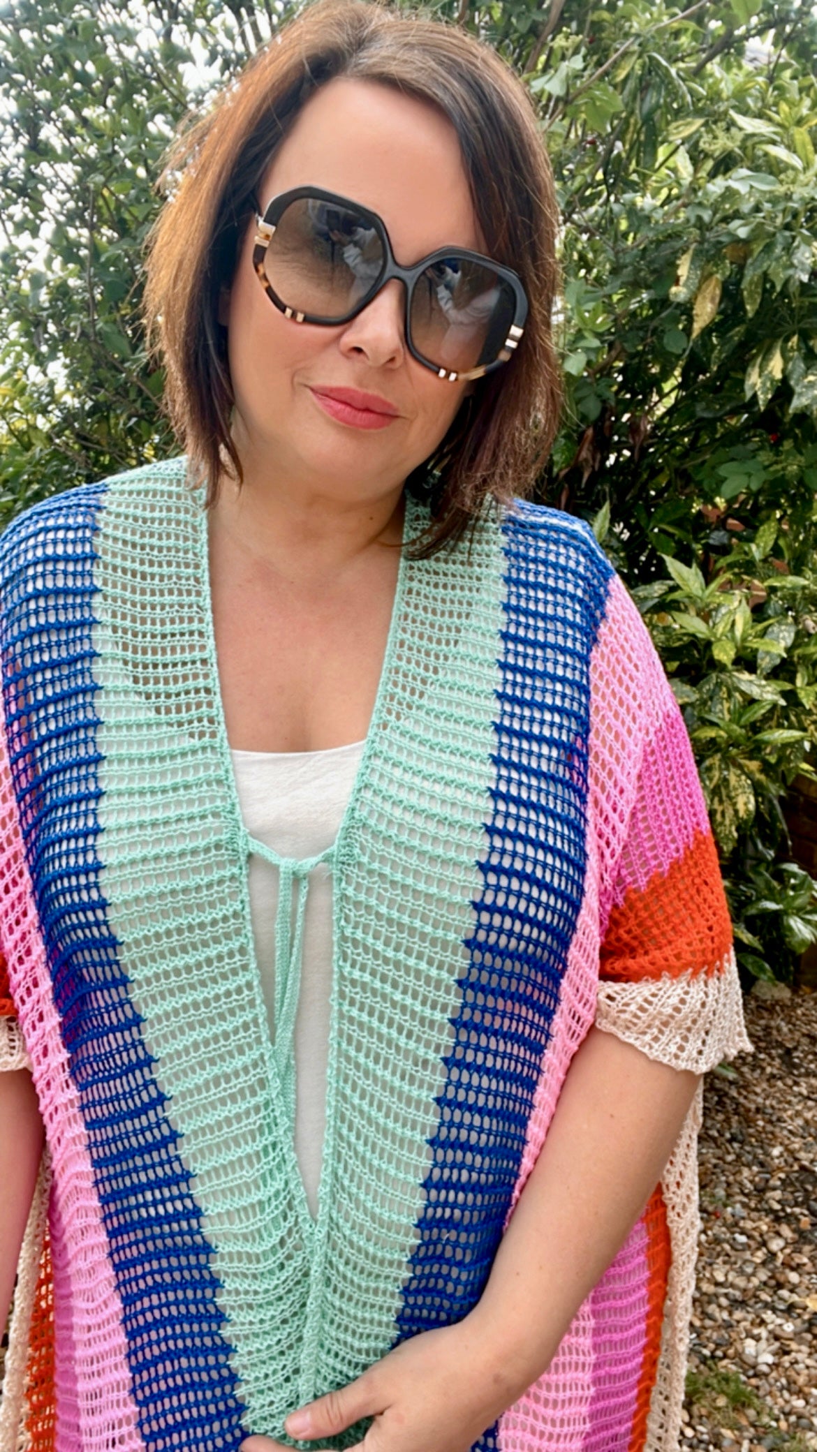 Missy Stripe Crochet Kaftan