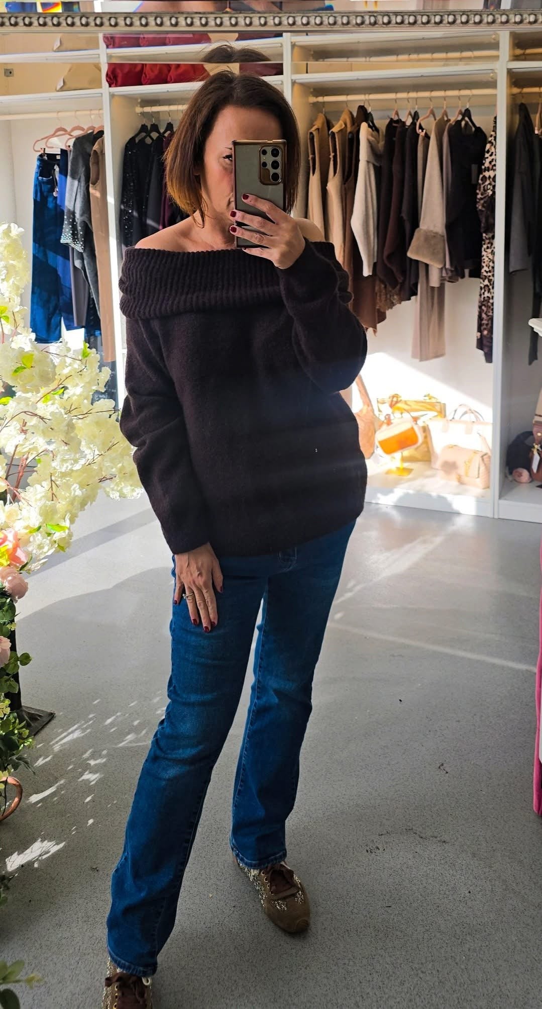 Dolly Off Shoulder Knit Jumper