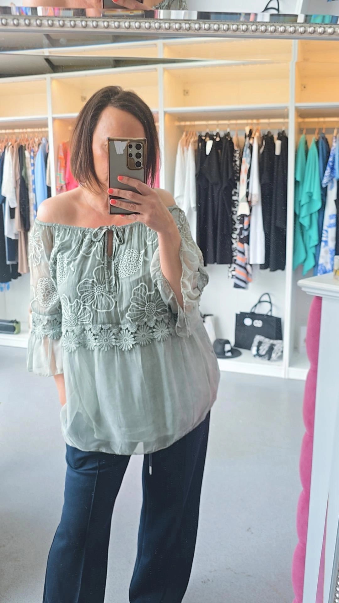 River Embroidered detail top