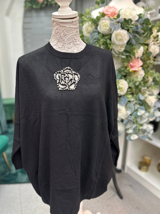 Kara Sequin Rose Jumper