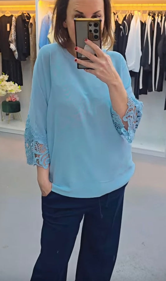 Carmel Lace Sleeve Top