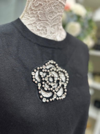 Kara Sequin Rose Jumper