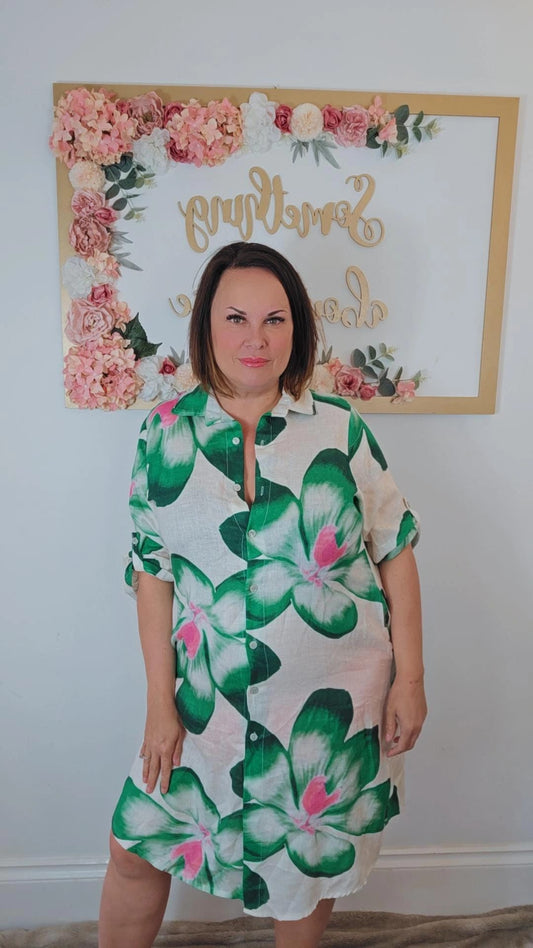 Lydia Floral Print Shirt Dress
