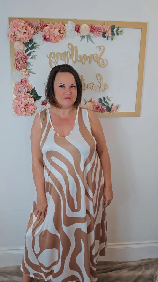 Claudia swirl print dress