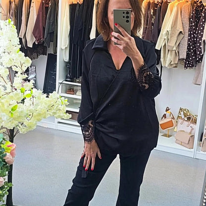Kylie Satin Lace Shirt