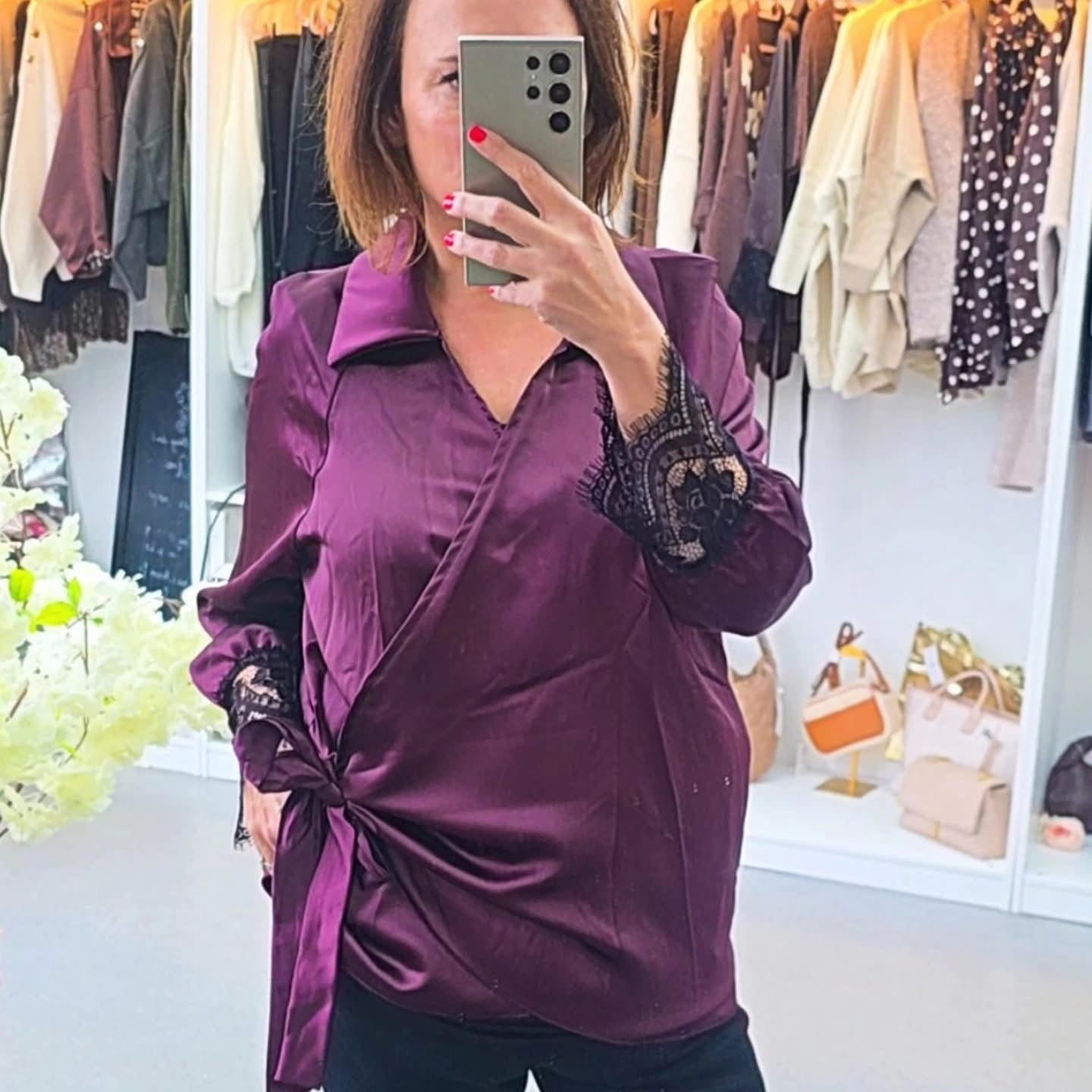 Kylie Satin Lace Shirt