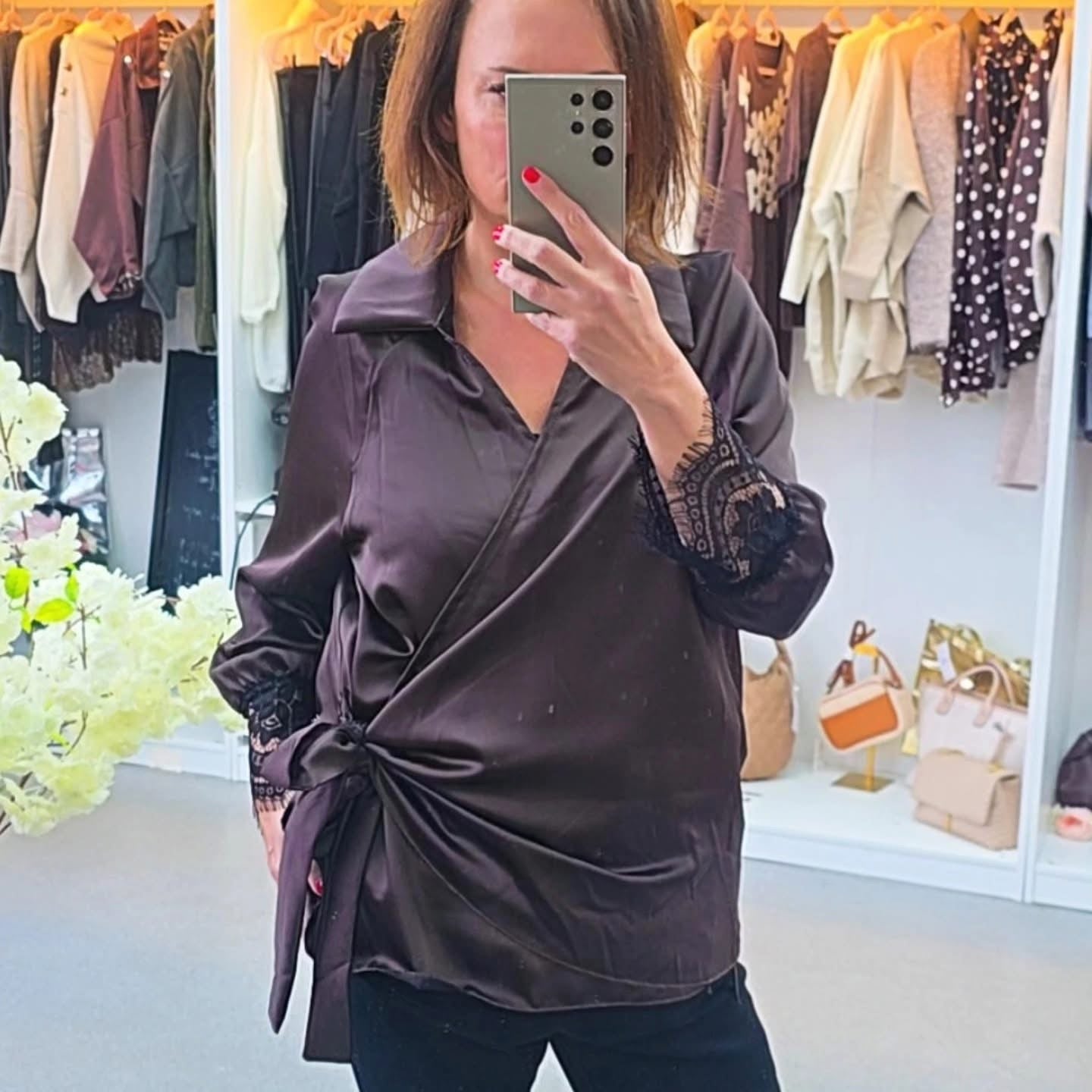 Kylie Satin Lace Shirt