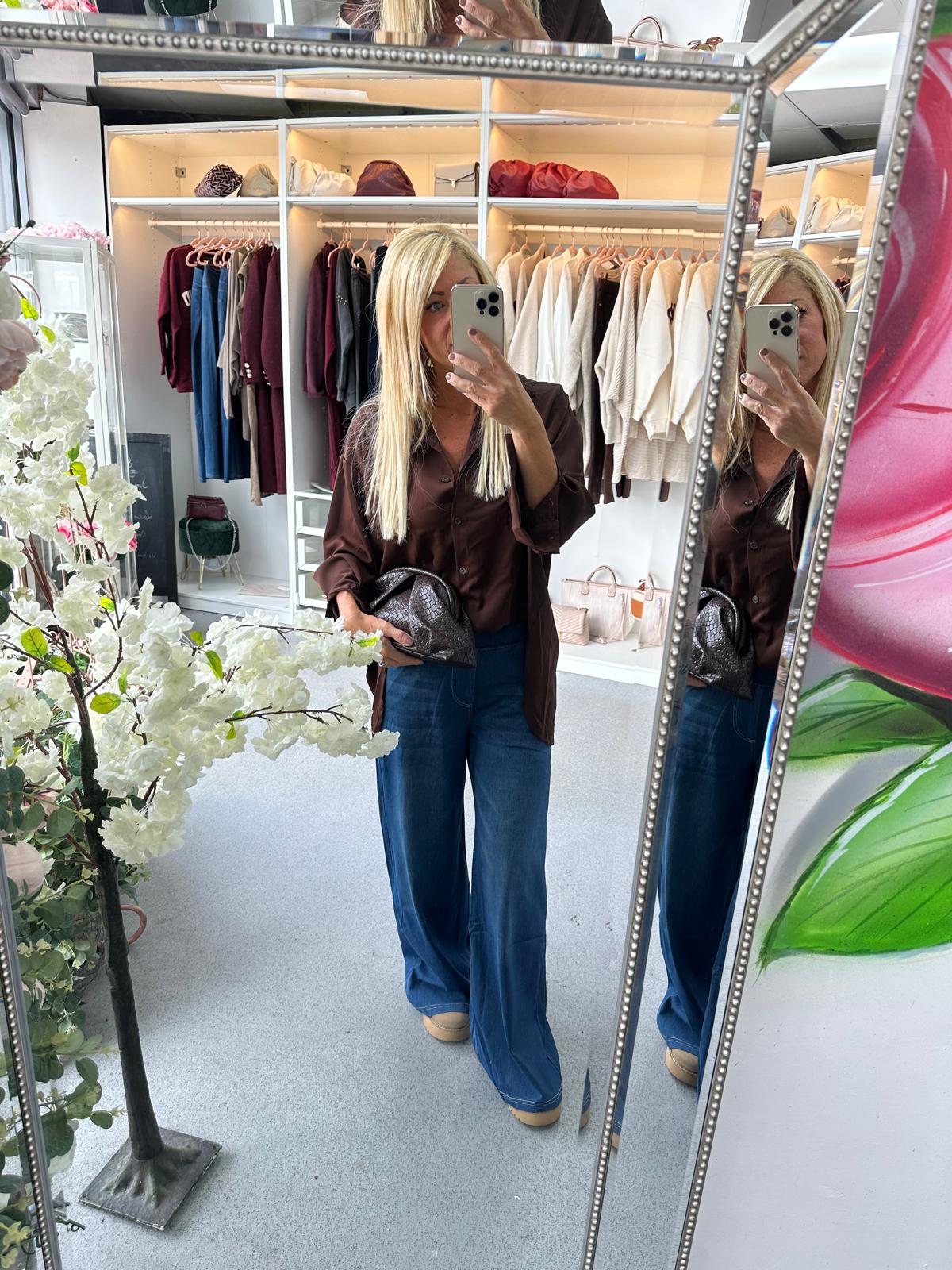 Liza wide leg elasticated jeans