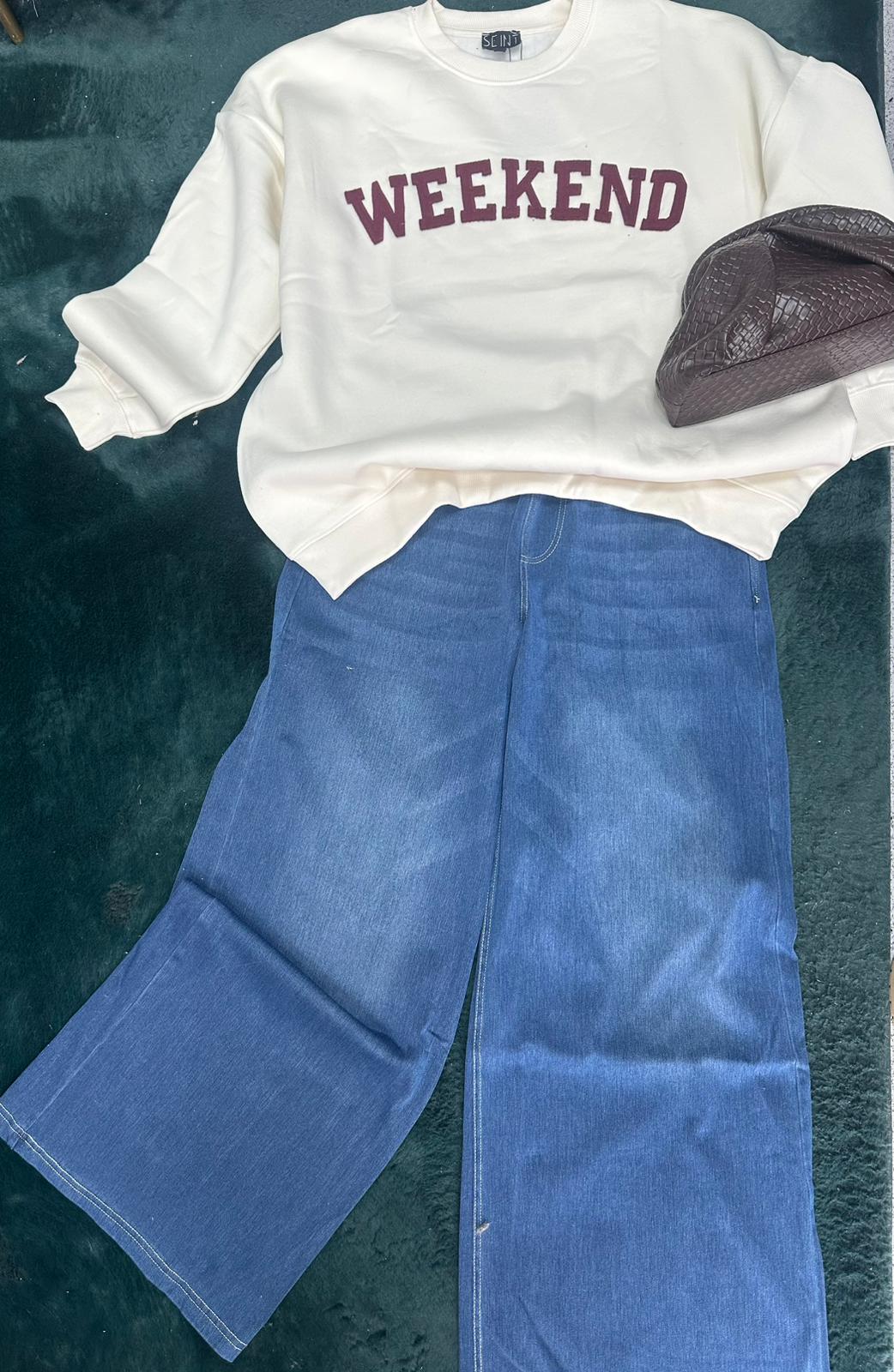 Liza wide leg elasticated jeans