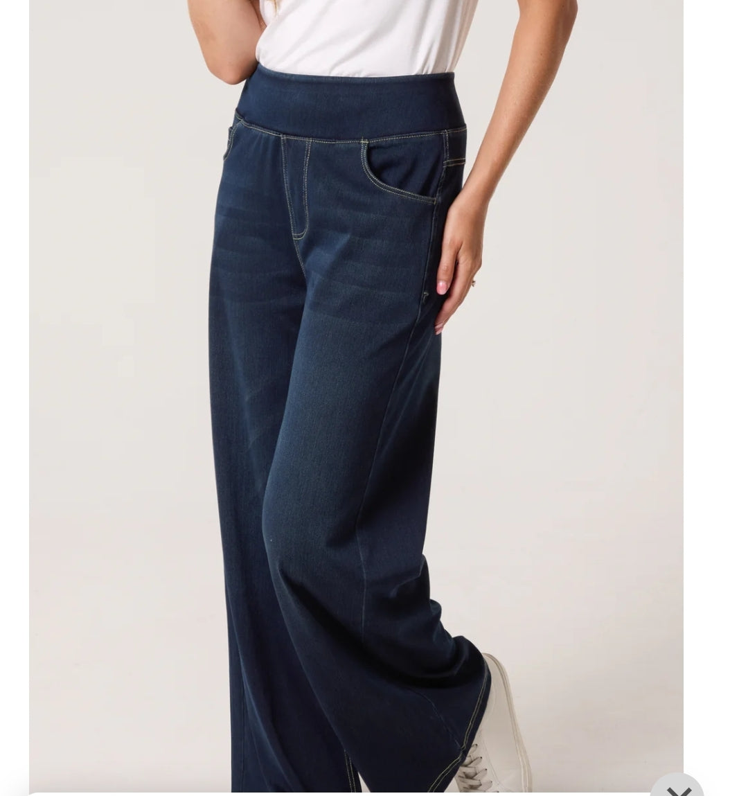 Liza wide leg elasticated jeans